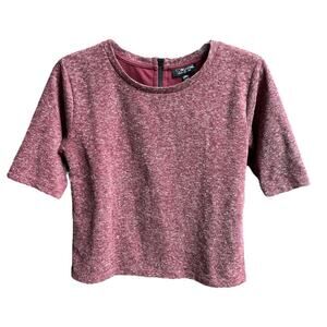 Topshop Short Sleeve Zipper Back Shirt Maroon Size 2